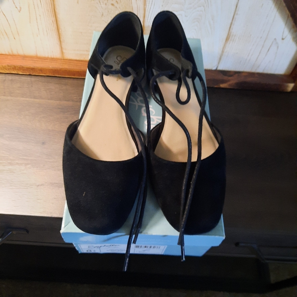 Black suede lace up dress shoe